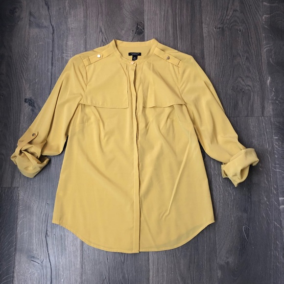 ann taylor yellow blouse